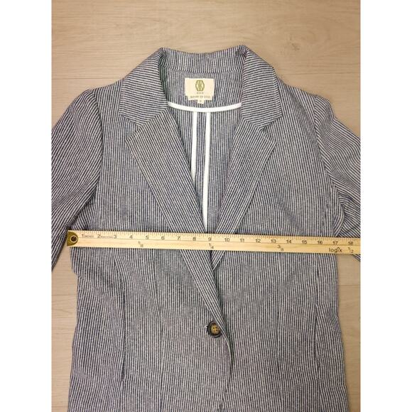 KOCH Made in USA Striped Blazer in Lightweight Cotton-Linen Feel, Size S - Picture 5 of 12